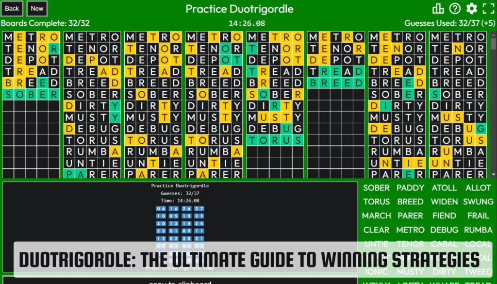Duotrigordle: The Ultimate Guide to Winning Strategies Duotrigordle