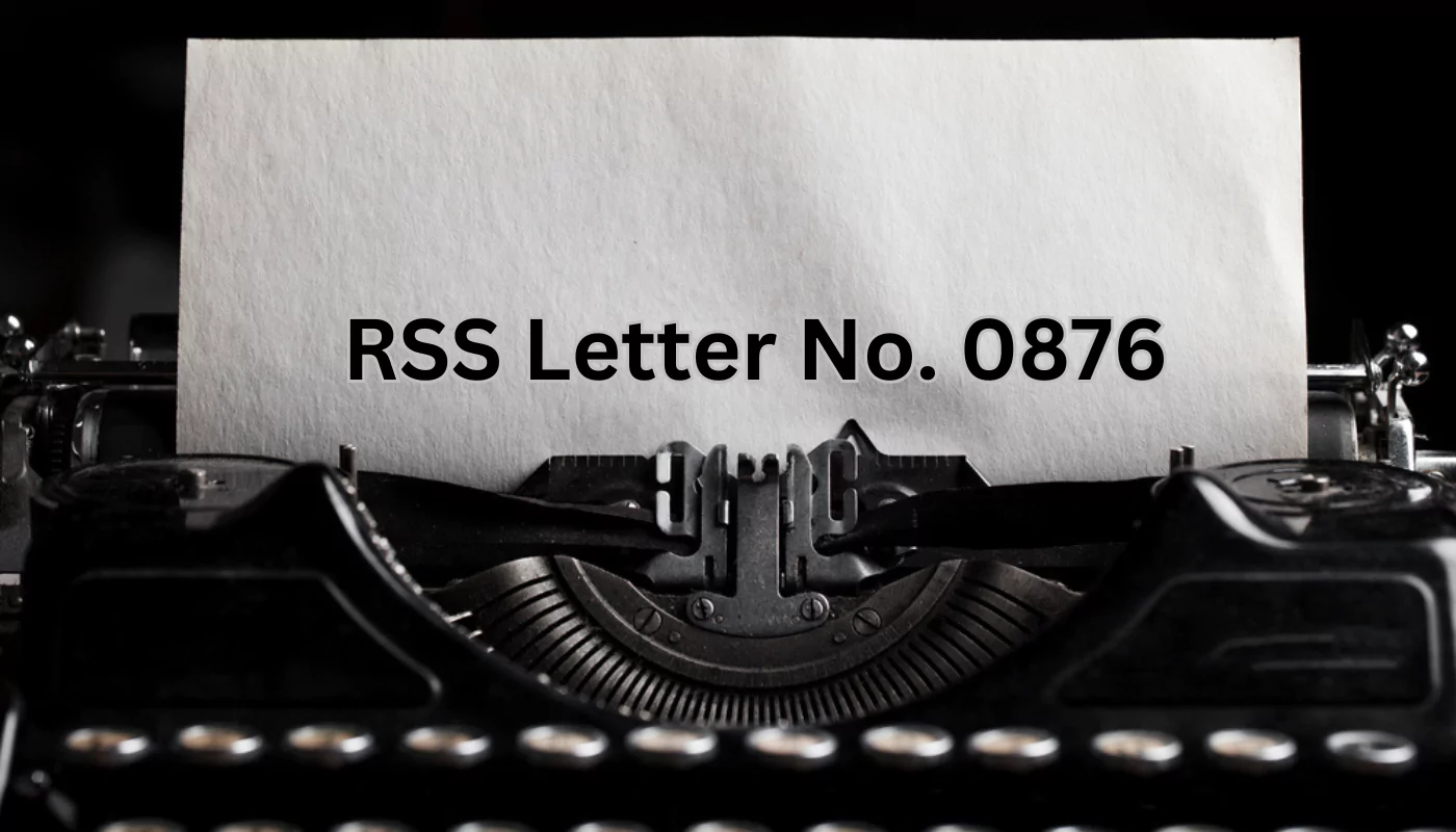 RSS Letter No. 0876