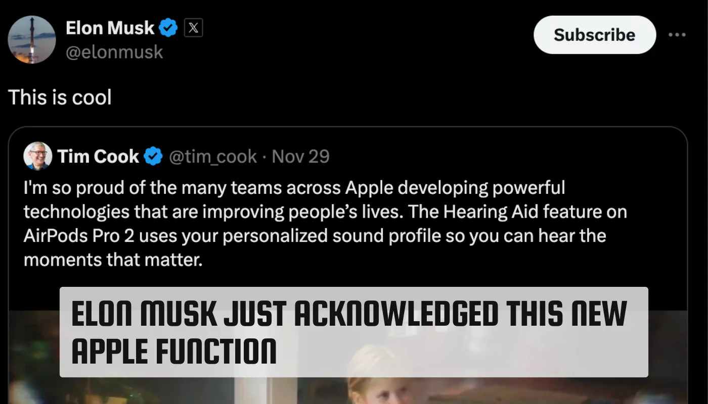 Elon Musk Just Acknowledged This New Apple Function