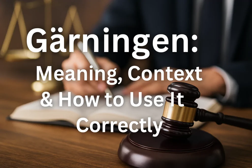 Gärningen: Meaning, Context & How to Use It Correctly Gärningen