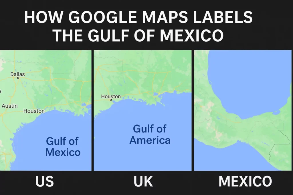 How Google Maps Labels The Gulf Of Mexico