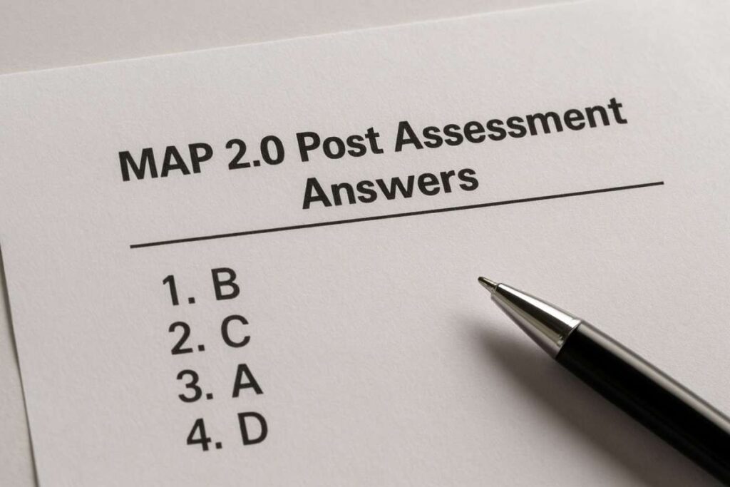MAP 2.0 Post Assessment Answers