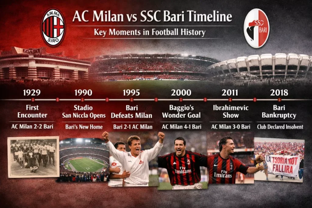 AC Milan vs SSC Bari Timeline