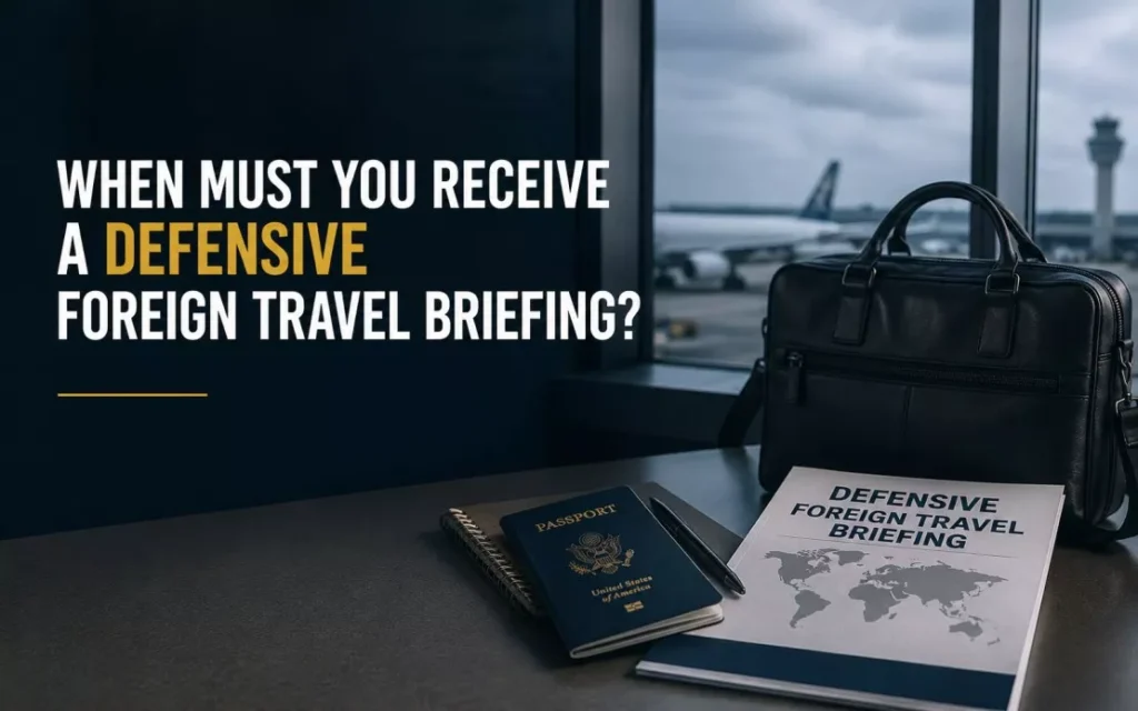 When Must You Receive A Defensive Foreign Travel Briefing