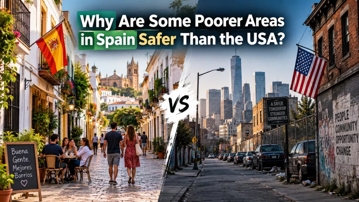Why Are Some Poorer Areas in Spain Safer Than the USA